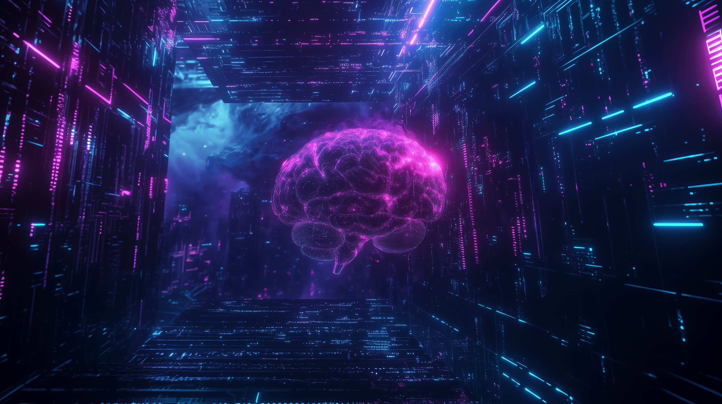 Digital Brain Neon